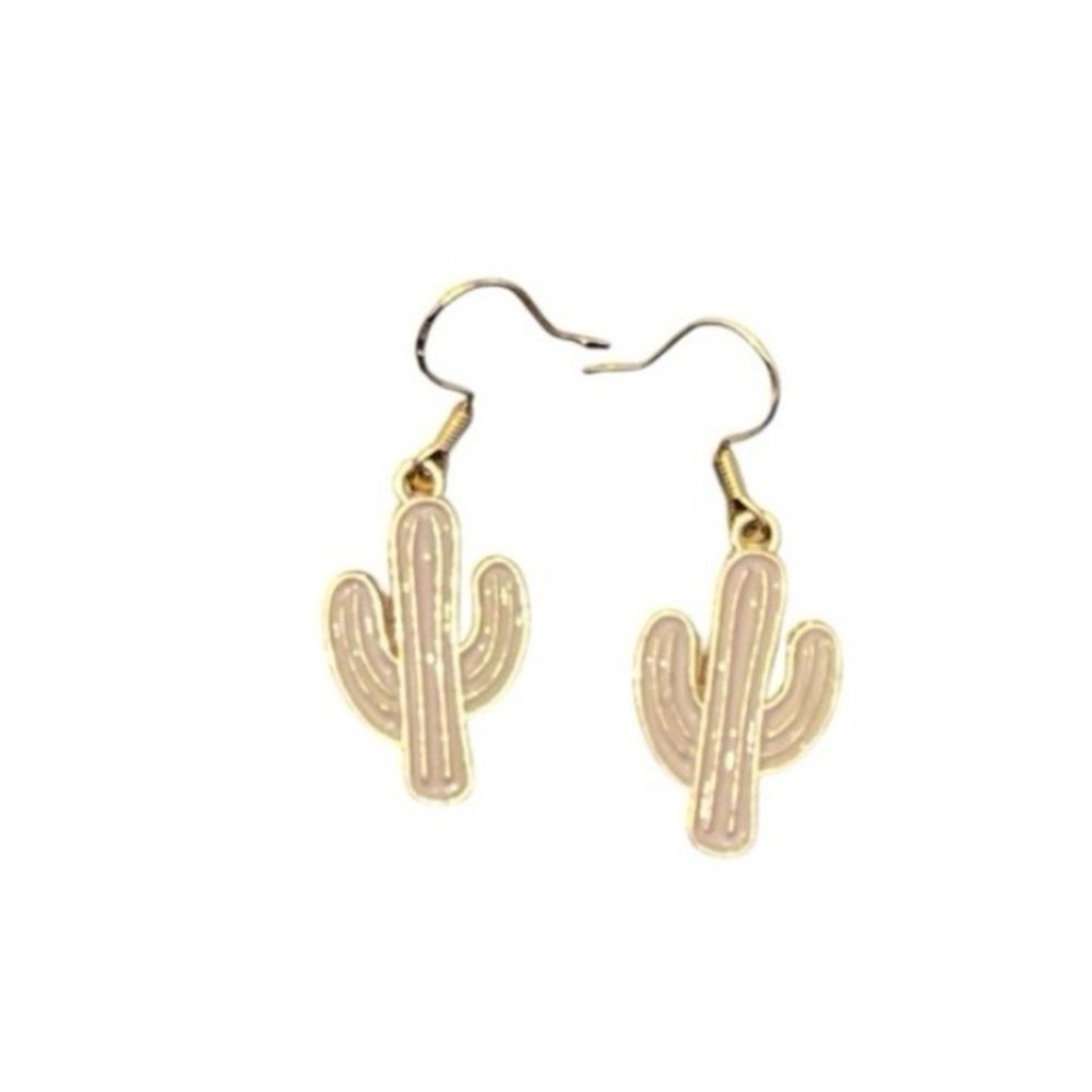 Pink Cactus Dangle Earrings